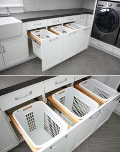 two pictures of the inside of a washer and dryer in an appliance