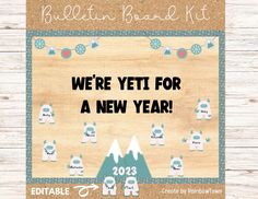 we're yet for a new year 2013 bulletin board kit with polar bears and mountains