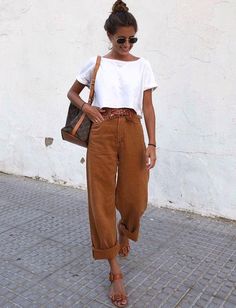 Jean Large, Mode Casual, 가을 패션, Street Style Outfit, Outfits Casuales, Look Fashion, Spring Summer Fashion