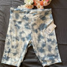 Very Cute Tie Dye Biker Shorts , Super Soft Stretchy Material. Great For Summertime! Brand New Blue Short Biker Shorts For Loungewear, Fitted Tie Dye Short Bottoms, Fitted Tie-dye Short Bottoms, Casual White High Waist Biker Shorts, Casual Blue Biker Shorts With Built-in Shorts, Casual Blue Stretch Biker Shorts, Casual Blue Biker Shorts For Spring, Casual Blue Biker Shorts, Casual Blue Mid-thigh Biker Shorts