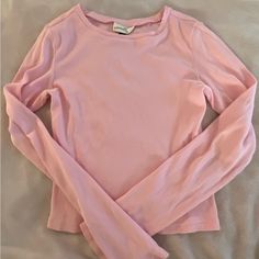 Pink, Long Sleeve Shirt, Size Small, Never Worn Pink Fitted Top For Fall, Spring Basic Stretch Long Sleeve Top, Stretch Basic Long Sleeve Top For Spring, Pink Fitted Long Sleeve Top, Fitted Long Sleeve Crew Neck Top For Spring, Basic Long Sleeve Top For Spring, Basic Fitted Long Sleeve Top For Spring, Pink Fitted Long Sleeve Top For Spring, Basic Long Sleeve Spring Shirt