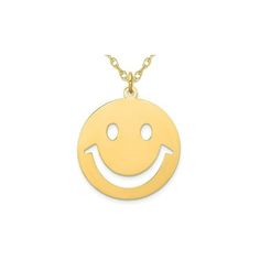 Shimmering polished 14 karat yellow gold is crafted into a stunning into a simple gold smiley face with cut design. This beautiful charm pendant includes a matching 18 inch yellow gold chain and is approximately 1 inch wide and 1 inch in height and weighs 1.85 grams. 14K Yellow Gold Smiley Face Charm Pendant Necklace with Chain Size: one size.  Gender: female.  Age Group: adult. Charm Pendant Necklace, Yellow Gold Chain, Smiley Face, Cut Design, Gold Chain, Charm Pendant, Smiley, Gender Female, Womens Watches