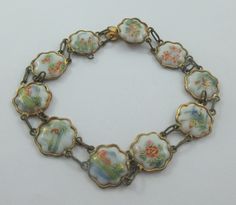 Japanese Bracelet, Japanese Motifs, Landscape Mountains, Kagoshima, Traditional Ceramics, Porcelain Jewelry, Disc Pendant, Dream Jewelry, Traditional Japanese