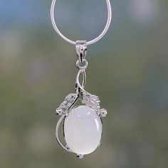 Chalcedony pendant necklace, 'Moon Goddess Charm' - Chalcedony Necklace Sterling Silver Artisan Jewelry Chalcedony Necklace, Moonstone Pendant Necklace, Necklace Moon, Kay Jewelry, Silver Jewelry Design, Silver Jewellery Sets, Moonstone Necklace, Moon Goddess, Moonstone Jewelry