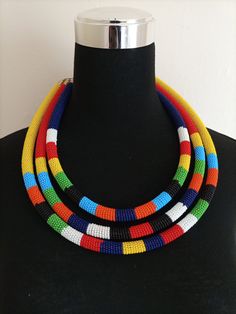 Masai Necklace, Zulu Necklace, African Beaded Necklace, Beaded Shawl, Beaded Chocker, African Beads Necklace, Colorful Necklace, African Earrings, Necklace Colorful