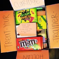 a box filled with lots of different types of candy