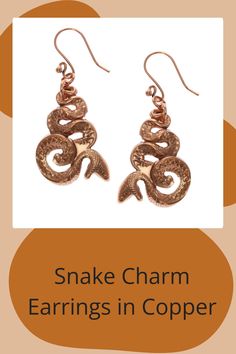 Mystic Snake Copper Drop Earrings The Mystic, Charm Earrings, Statement Pieces, Everyday Wear