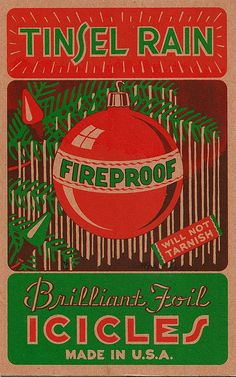 an old advertisement for tinsel rain fireproof