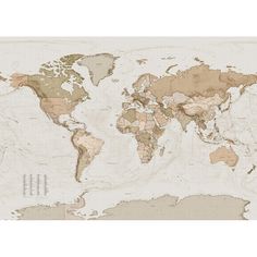 a map of the world with brown and tan colors