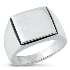 Signet Ring .925 Sterling Silver Square Band Jewelry Female Male Unisex Size 11 All our silver jewelry is crafted from .925 silver also commonly referred to as sterling silver. Sterling silver is the standard for beautiful high-quality silver jewelry and cannot be replicated by lower priced silver plated jewelry. It is 92.5% pure silver, mixed with alloys to add strength and durability to stand the test of time. Keep your fine jewelry shiny and elegant by storing it properly. Jewelry needs to be Sterling Silver Birthstone Ring, Silver Halo Ring, Silver Signet Ring, Female Male, Band Jewelry, Silver Plated Jewelry, Blue Sapphire Rings, Size 10 Rings, Rings For Her