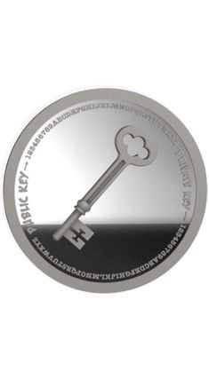 a metal key is shown on a white background