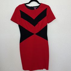 Bust: 19” Length: 37” Waist: 15” Gorgeous Sheath Dress With Red And Black Colorblocking. Fitted Red Color Block Dress, Red Fitted Color Block Dress, Fitted Color Block Red Dress, Fitted Color Block Work Dresses, Fitted Color Block Dress For Work, Color Block Fitted Dress For Work, Black Color Block Dresses For Work, Blue Handkerchief, Peplum Midi Dress