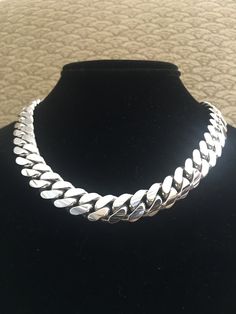 14mm,20 inches256grams, solid 999 silver cuban link hand made Cuban Link, Cocoa, Diamond Necklace, Hand Made, Silver Necklace, Pure Products, Chain, Silver