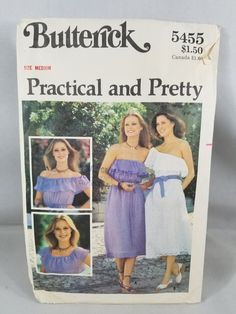 an old pattern for women's dresses with ruffled shoulders