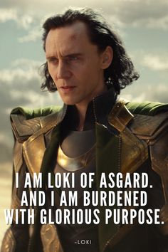 loki in the avengers movie with quote from loki on his chest and an image of loki