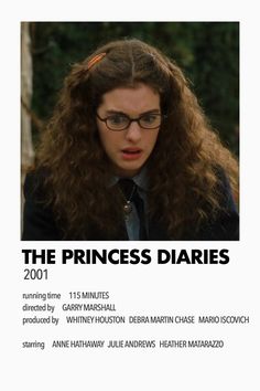 the princess diaries movie poster with an image of a woman in glasses and long curly hair