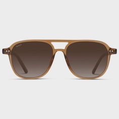 Hayden is a take on the retro square aviator with oversized frames and rounded edges. It features lightweight, carved acetate with double-headed rivets and a double-bridged nose piece that sits comfortably in place. The 70s-inspired gradient lenses come in a variety of shades with polarization and 100% UV protection for an added layer of functionality. Casual Brown Square Frame Aviator Sunglasses, Casual Brown Acetate Sunglasses, Gradient Brown, Functional Style, Nose Piece, Copper Brown, Brown Lens, Aviator Style, Brown Gradient