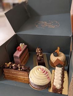 there are many different types of cakes in the box