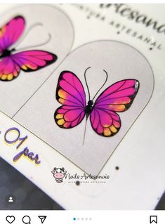 Butterfly Nail, Dream Nails, Nail Paint, Nail Art Tutorial, Nail Inspo, Cute Drawings