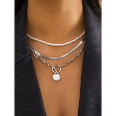 Gender:Women's; Quantity:1PC; Shape:irregular; Style:Punk,Fashion; Jewelry Type:Choker Necklace; Occasion:Street,Wedding,Valentine's Day; Material:Chrome; Length of Necklace:21cm-50cm; Design:Layered; Front page:WE; Shipping Weight:0.1; Listing Date:11/28/2024 Womens Punk Fashion, Necklace For Wedding, Street Wedding, Wedding Party Accessories, Cheap Necklaces, Layered Fashion, Wedding Party Jewelry, Valentine Wedding, Style Punk