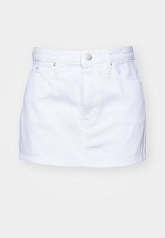 Calvin Klein Jeans MICRO SKIRT - Mini skirt - denim light Calvin Klein Skirt, White Jean Skirt, Calvin Klein Outfits, Rich Aesthetic, Skirts Denim, White Denim Skirt, Micro Skirt, Skirt Denim, Halloween Outfit