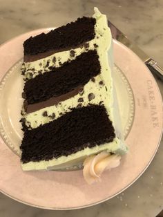 a slice of chocolate cake on a plate