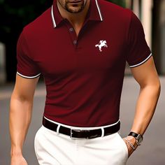 Season:Summer; Fabric:35% Cotton; Sleeve Length:Short Sleeve; Look After Me:Washable,Wet and Dry Cleaning; Gender:Men's; Style:Basic,Fashion,Comfortable; Elasticity:Micro-elastic; Tops Type:Polo Shirt,Golf Shirt; Occasion:Holiday,Casual; Fit Type:Regular Fit; Pattern:Color Block,Horse; Design:Patchwork,Embroidery; Neckline:Lapel; Listing Date:04/23/2024 Green Short Sleeve Polo Shirt For Sports, Sports Collared Polo Shirt With Moisture-wicking Fabric, Green Polo Shirts, Team-colored Cotton Polo Shirt For Golf, Graphic Print Polo Collar T-shirt For Golf, Cotton Golf Polo Shirt With 4-way Stretch, Basic Colors, Golf Shirts, Comfortable Fashion