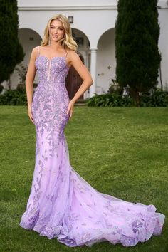 Indulge in pure romance and elegance with the Portia & Scarlett PS24295 dress. Crafted with exquisite detail and delicate lace, this masterpiece exudes femininity and ethereal charm. Perfect for special occasions, embrace your inner romantic and make a statement in this modern-day princess gown. Applique Prom Dress, Lilac Prom Dresses, Portia And Scarlett, Girls Short Dresses, Prom Dresses Long Lace, Lace Prom Dress, Prom Designs, Designer Prom Dresses, Long White Dress