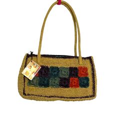 Madura Handicrafts Shoulder Bag Straw Top Zip Closure New With Tags Approximate Measurements In Pictures Fully Lined Beautifully Designed And Crafted In Indonesia Green Rectangular Jute Shoulder Bag, Multicolor Rectangular Jute Shoulder Bag, Casual Rectangular Jute Hobo Bag, Casual Brown Jute Hobo Bag, Multicolor Rectangular Jute Bags, Bohemian Light Brown Rectangular Bag, Light Brown Bohemian Rectangular Bag, Light Brown Rectangular Bohemian Bag, Casual Handmade Brown Satchel