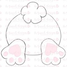 a paper cut out of a teddy bear with pink ears and paws on it's chest