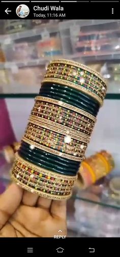 "A \"gala bridal bangle set\" usually consists of several bangles or bracelets that are worn on the bride's wrists during her wedding ceremony. These bangles are often made of precious metals such as gold or silver, and may be adorned with gemstones, pearls, or intricate designs. In South Asian culture, bangles are considered a symbol of marriage and are an important part of a bride's wedding attire. The \"gala\" or \"gahana\" refers to the wedding jewelry that is typically worn by the bride, including bangles, necklaces, earrings, and other accessories. Overall, a \"gala bridal bangle set\" would typically be a high-quality, ornate set of bangles that complement the bride's overall wedding look and add a touch of elegance and tradition to her attire." Festival Bangle For Marriage With Stone Work, Traditional Bangle With Stone Work For Marriage, Festive Marriage Bangle With Stone Work, Traditional Green Bangle With Zari Work, Traditional Green Bracelets With Zari Work, Green Bangle With Zari Work, Wedding Green Bangle With Zari Work, Wedding Bangle Bracelets With Zari Work, Green Zari Work Bangle Bracelet