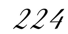 the number twenty four is shown in black on a white background, and it appears to be written in cursive writing