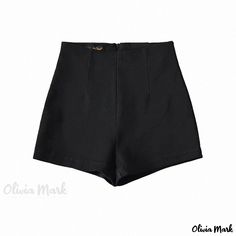 Olivia Mark - High-Waisted Slim Fit Denim Shorts with Back Zipper, Bodycon Design to Accentuate Legs - Hotpants Bodycon Design, Fitted Midi Skirt, Utility Skirt, Pleated Tennis Skirt, Sheer Skirt, Tennis Skirt, School Fashion, High Waisted Denim, A Line Skirts