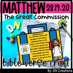 the great commission bible verse craft for kids to use with their own artwork and crafts