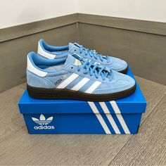 Adidas Spezial Light Blue, Adidas Handball Spezial Blue, Blue Spezials, Adidas Shoes Blue, Adidas Spezial Blue, Blue Adidas Shoes, Spezial Shoes, Shoes Light Blue