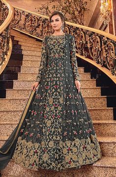 Net Anarkali, Bridal Anarkali, Floor Length Anarkali, Net Gowns, Anarkali Salwar, Abaya Style, Designer Anarkali, Silk Bottoms, Anarkali Gown