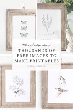 three framed pictures with the words, what to do instead thousands of free images to make printables