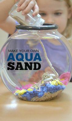 Make your own aqua sand- this stuff is SO COOL! Kids can build underwater castles and sea sculptures, and the sand comes out of the water DRY! Sands Recipe, Cool Science Experiments, Science Experiments Kids, Fun Science, Science Experiments, So Cool, The Sand