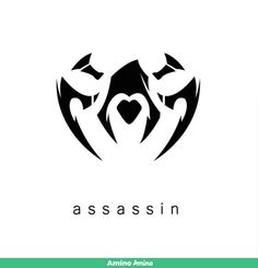 the logo for assasin is shown in black and white, with an animal's head