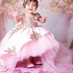 Sweep Train Beaded Kids Formal Wear  #Amerikana #amerikanaone #online #onlineshopping #shopping Flower Girls Dresses, Pink Tulle Skirt, Kids Formal, Pink Flower Girl Dresses, Girls Pageant Dresses, Girls Pink Dress, Wedding Flower Girl