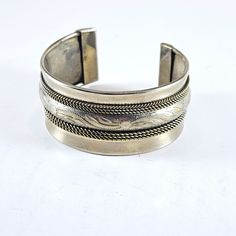 A simple yet elegant vintage metal bracelet in silver tone with really nice embossed design. See pictures for condition and message us with any questions, we're happy to help! Visit our Etsy eBay shop and Old Stuff Vintage Sales on eBay for more great items!  Subscribe to catch future deals - new listings all the time! Antique Silver Nickel-free Bracelets, Nickel-free Antique Silver Metal Cuff Bracelet, Antique Silver Nickel-free Bangle Bracelet, Adjustable Etched Silver Cuff Bracelet, Adjustable Silver Etched Cuff Bracelet, Adjustable Silver Brass Cuff Bracelet, Nickel-free Antique Silver Vintage Sterling Silver Bracelet, Vintage Nickel-free Sterling Silver Bracelet In Antique Silver, Silver Etched Metal Cuff Bracelet