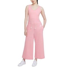 Capture A Casual, Relaxed Feel With This Lightweight Nike Jumpsuit, A Laid-Back Look With A Wide-Leg Silhouette And A Drawstring At The Waist For A Personalized Fit. Cotton Loungewear Bodysuit, Sleeveless Cotton Jumpsuits And Rompers For Leisure, Sleeveless Cotton Jumpsuit For Leisure, Sleeveless Cotton Bodysuit For Loungewear, Sleeveless Jumpsuits And Rompers For Leisure, Pink Sleeveless Bodysuit For Loungewear, Cotton Sleeveless Jumpsuits And Rompers For Loungewear, Sleeveless Cotton Jumpsuits And Rompers For Loungewear, Cotton Jumpsuits And Rompers For Spring Leisure