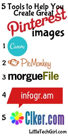 five different types of logos with the words 5 tools to help you create great images