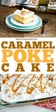 Caramel Poke Cake Recipe: The Perfect Dessert for Fall Toffee Butterscotch Poke Cake, Apple Poke Cake, Easy Caramel, Toffee Recipe, Fun Dessert, Caramel Toffee, Poke Cake Recipes