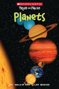 a book cover with planets in the background