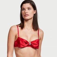 Brand New With Tags Victoria Secret Indulge In Luxury With This Stunning Red Satin Bow Bra From Victoria's Secret. The Bra Is Designed With A Flattering 38dd Size, Making It Ideal For Women Who Desire Comfort And Style. The Bra Features A Beautiful Bow Accent, Adding A Touch Of Elegance To The Piece. The Fabric Type Is Satin, Making It Soft And Comfortable To Wear. This Bra Is Perfect For Those Who Want To Feel Confident, Beautiful, And Sexy On Any Special Day. Size 38dd New With Tags Lacy Bra, High Neck Bra, Victoria Secret Pink Bras, Corset Bra, Red Bra, Black Lace Bralette, Lace Body, Unlined Bra, Balconette Bra