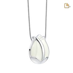 The Tulip™ Ashes Pendant in Pearl White and Polished Silver by LoveUrns® is a compassionate and nature-inspired jewelry piece that allows you to hold a cherished remembrance of your loved one close to your heart, forever preserving the profound bond you share. Drawing inspiration from the enchanting beauty of nature's blossoms, this pendant mirrors the delicate petals of a tulip with its lustrous pearl white hue, evoking a sense of natural grace and elegance. This pendant holds a precious compar Elegant White Keepsake Jewelry, Elegant White Necklace For Memorials, Elegant White Jewelry For Memorial, White Teardrop Nature-inspired Jewelry, Elegant Teardrop Jewelry For Memorial, Elegant Memorial Jewelry Teardrop Pendant, Elegant Teardrop Pendant Necklace For Memorial, Ashes Pendant, White Polish