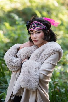 Flapper Headband Headpiece- 1920s Beads. Vintage Black Feather & Florals. Adjustable Headdress, by The House of Kat Swank. One of a Kind. Ready to ship! CREDITS: https://www.sunsethoovesphotography.com/ © 2009-2010 Liaison by Kat Swank. © 2010 The 5 in 1 Swanky by Kat Swank. © 2011-2025 The House of Kat Swank. ALL RIGHTS RESERVED Vintage materials are perfectly imperfect & should be handled with care. One hundred year beading may be missing a few seed beads~ this adds to the charm of the piece. Light steaming of florals will revive your piece if it gets flattened in shipping (not too close to the steam- never wet). Clean beading gently with a Q-tip dampened (not wet) with rubbing alcohol. Mandala Journal, Flapper 1920s, Flapper Headband, Feather Headpiece, 1920s Flapper, Black Feathers, Perfectly Imperfect, Hair Accessories Headbands, Headdress