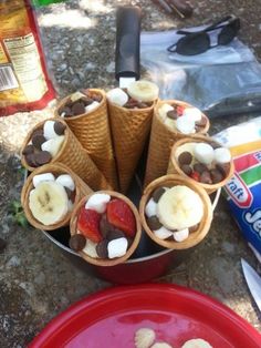 an image of some food in cones on the table