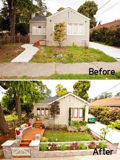 before and after pictures of a small house